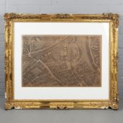 ENGRAVED PRINT OF THE PLAN OF PARIS BY MICHEL-ETIENNE TURGOT AND LOUIS BRETEZ.