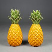 CERAMIC PINEAPPLE VASES, A PAIR.