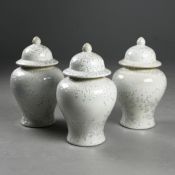 TEMPLE JARS, A SET OF 3.