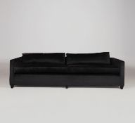 SOFA WITH BLACK VELVET UPHOLSTERY.