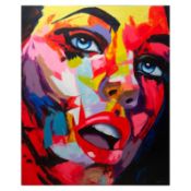 CONTEMPORARY ABSTRACT PORTRAIT IN ACRYLIC ON CANVAS.