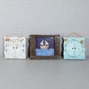 DRIFTWOOD STYLE MIRRORS AND A PIECE OF DRIFTWOOD COLLAGE ART (3).