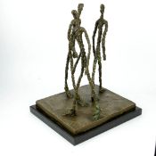 AFTER ALBERTO GIACOMETTI, THREE MEN WALKING II STYLE STUDY.