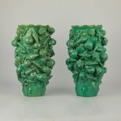CERAMIC SHELL VASES, A PAIR.