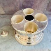POLISHED METAL FOUR BOTTLE WINE COOLER.