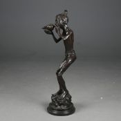 CONTEMPORARY SCHOOL SCULPTURAL PIXIE WITH SHELL.