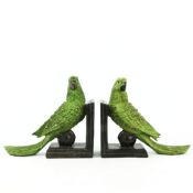 PARROT BOOKENDS, A PAIR.
