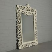 WHITE PAINTED WALL MIRROR.