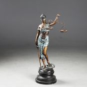 CONTEMPORARY SCHOOL SCULPTURAL STUDY OF LADY JUSTICE.
