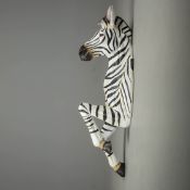 SCULPTURAL WALL MOUNTING FAUX ZEBRA.