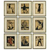WILLIAM NICHOLSON. A SET OF NINE ALPHABET LITHOGRAPHS.