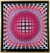 VICTOR VASARELY. OP ART ON SILK. (d)