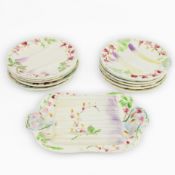 AN ART NOUVEAU SAINT CLEMENTS ASPARAGUS PLATES