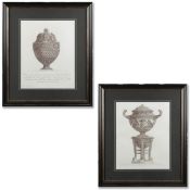 PRINTS OF CLASSICAL STYLE URNS, 2 DIFFERING.