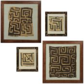 TROWBRIDGE GALLERY FRAMED KUBA CLOTH TEXTILES (4)