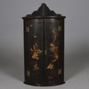 GEORGIAN JAPANED CORNER CABINET