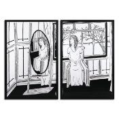 BENJAMIN MURPHY (BRITISH). UNTITLED (DIPTYCH: WOMAN AND HER REFLECTION) (2). (d)