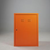 ORANGE FILING CABINET.