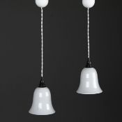 PAIR OF ITALIAN MURANO GLASS PENDANT LIGHTS.