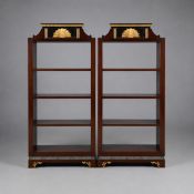 TALL OPEN SHELVES, A PAIR