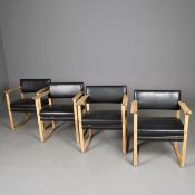 JULIAN CHICHESTER BORGE CARVER CHAIRS, A SET OF 4.