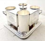 POLISHED METAL FOUR BOTTLE WINE COOLER
