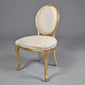 ATTRIBUTED TO LA MAISON LONDON LOUIS XV STYLE GILT CHAIR.