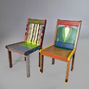 TWO PAINTED CHAIRS, WEST HAM WOODS AND SMOKERS BOW BY RILEY CHAMBERS 2024