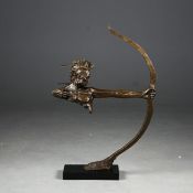 CONTEMPORARY SCHOOL SCULPTURAL STUDY OF FIRST NATION ARCHER.