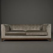 SOFA & CHAIR COMPANY SOFA WITH GREY VELVET UPHOLSTERY