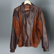 AN YVES SAINT LAURENT MENS LEATHER COAT.