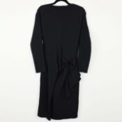 LANVIN BLACK STRETCH WOOL DRESS.