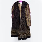 PURPLE VELVET JACOBEAN STYLE PLEATED JACKET.