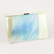 A STELLA McCARTNEY WHITE 'BIG CLUTCH' HANDBAG.