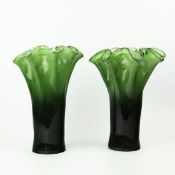 MURANO STYLE ART GLASS VASES (2).