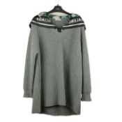 BALENCIAGA. 2018 DEMNA GREY SCARF COLLAR JUMPER - EU 36.