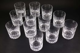 A BACCARAT SET OF TWELVE 'PICADILLY OLD FASHIONED' WHISKY TUMBLERS.
