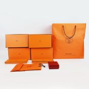 A COLLECTION OF ASSORTED HERMES BOXES.