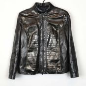 GIORGIO ARMANI. BLACK LEATHER JACKET.