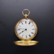 AN 18CT GOLD FOB WATCH.