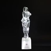 A MURANO GLASS 'TWO LOVERS' FIGUREGROUP SCULPTURE.