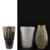 THREE MURANO GLASS VASESALBERTO DONA MURANO VASE.
