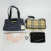 BURBERRY 'CLASSIC BEIGE CHECK' SHOULDER BAG.