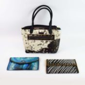 KENT STETSON, TWO CROSSBODY CLUTCH BAGS AND A TOTE BAG (3).