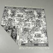 CHRISTIAN DIOR WOOL TOILE DE JOUY BLANKET THROW