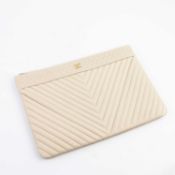 CHANEL O CASE QUILTED CHEVRON POUCH