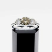 A PLATINUM DIAMOND TRILOGY RING