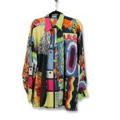 GIANNI VERSACE POP ART 1991 MULTICOLOURED FLORAL PATCHWORK SHIRT