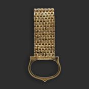 A CARTIER 18CT GOLD WATCH BAND OR KEYRING
