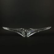 A LARGE FRENCH GLASS CENTREPIECE BOWL.